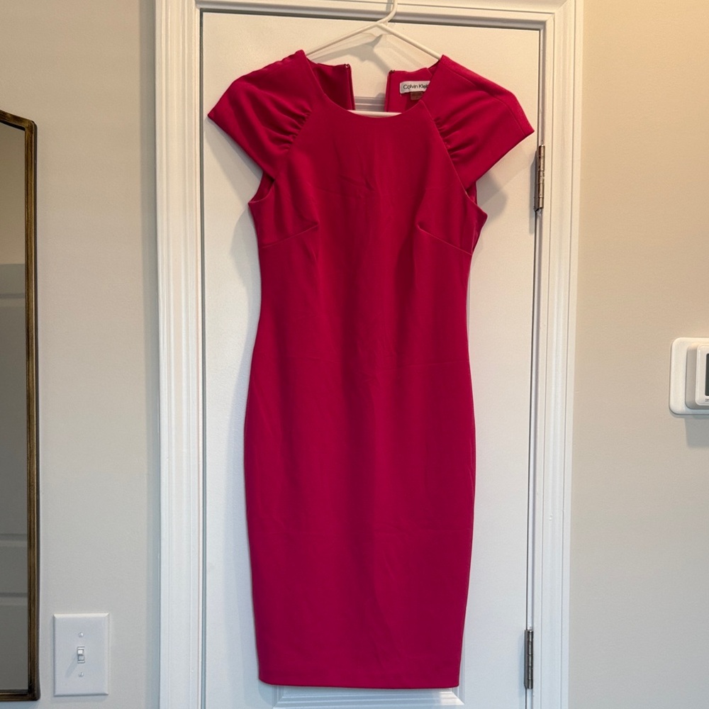 Calvin Klein Fuchsia Midi Dress